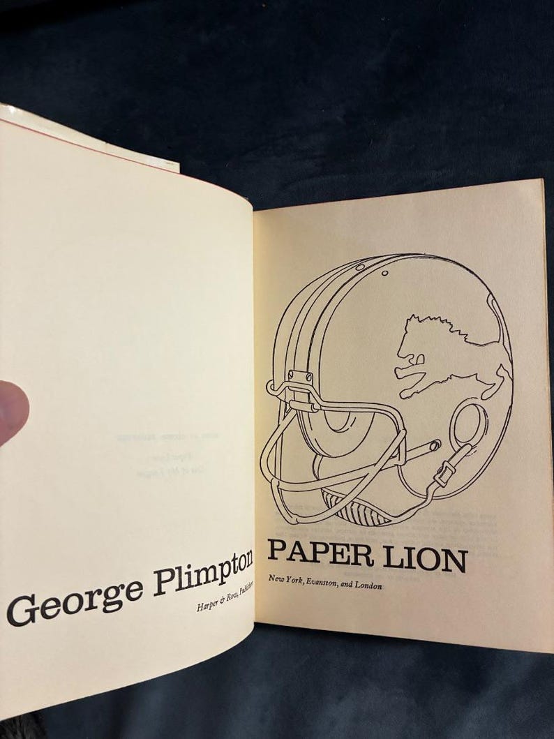 Paper Lion van George Plimpton, 1966, eerste editie, eerste druk, zeer goede/zeer goede staat, hardcover. afbeelding 7