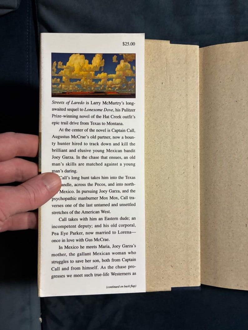 Streets of Laredo by Larry McMurtry 1993 First Edition First Printing Fine/Near Fine Hardcover image 2