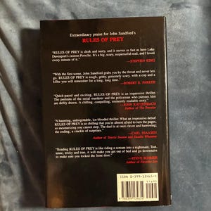 Reglas de la presa de John Sandford, 1989, primera edición, primera impresión, tapa dura, excelente estado. imagen 5