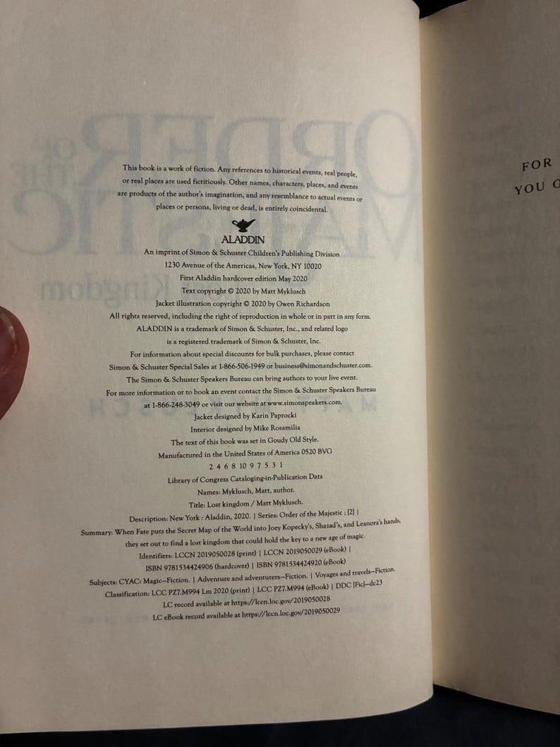 Order of the Majestic: Lost Kingdom by Matt Myklusch First Edition First Printing Fine/VG+ Hardcover image 4