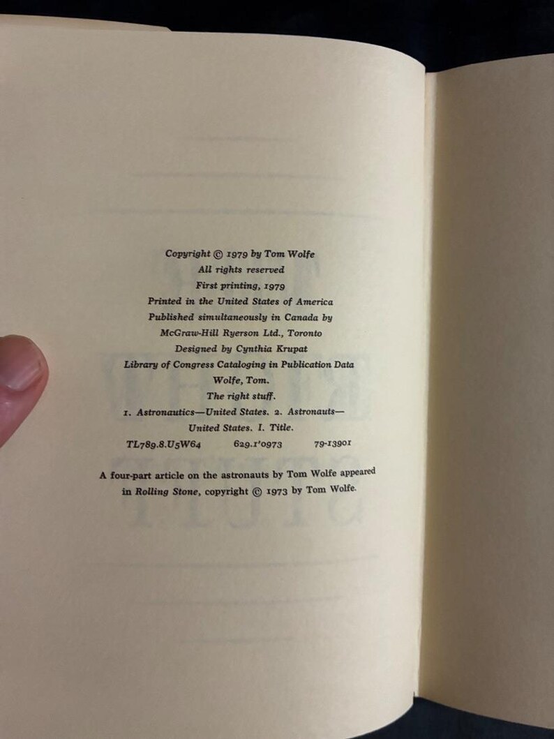 Elegidos para la gloria de Tom Wolfe, 1979, primera edición, primera impresión, casi perfecto/muy bueno. imagen 3