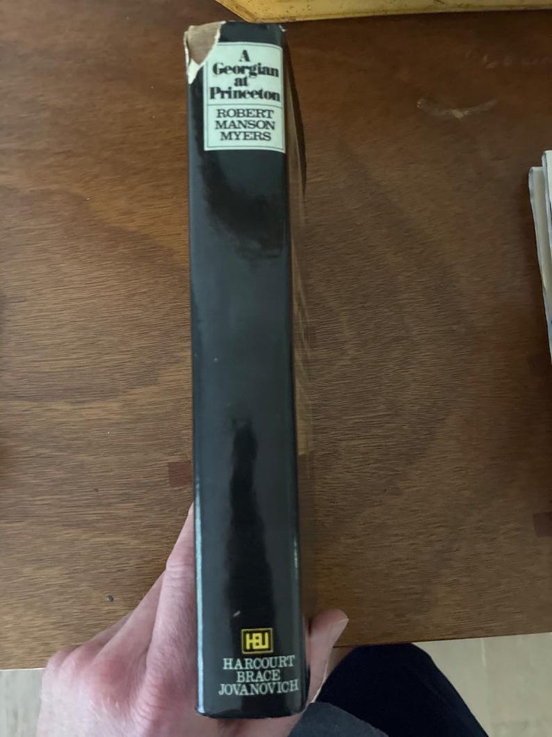 A Georgian at Princeton by Robert Manson Myers First Edition Second Printing Very Good Hardcover image 7