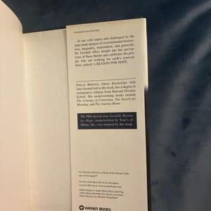 Jane Goodall Reason for Hope: Spiritual Journey First Edition Hardcover image 4