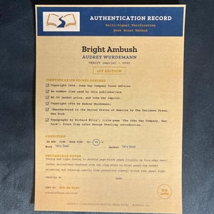 Bright Ambush van Audrey Wurdemann, 1e editie, 1e druk, winnaar van de Pulitzerprijs voor poëzie. afbeelding 2