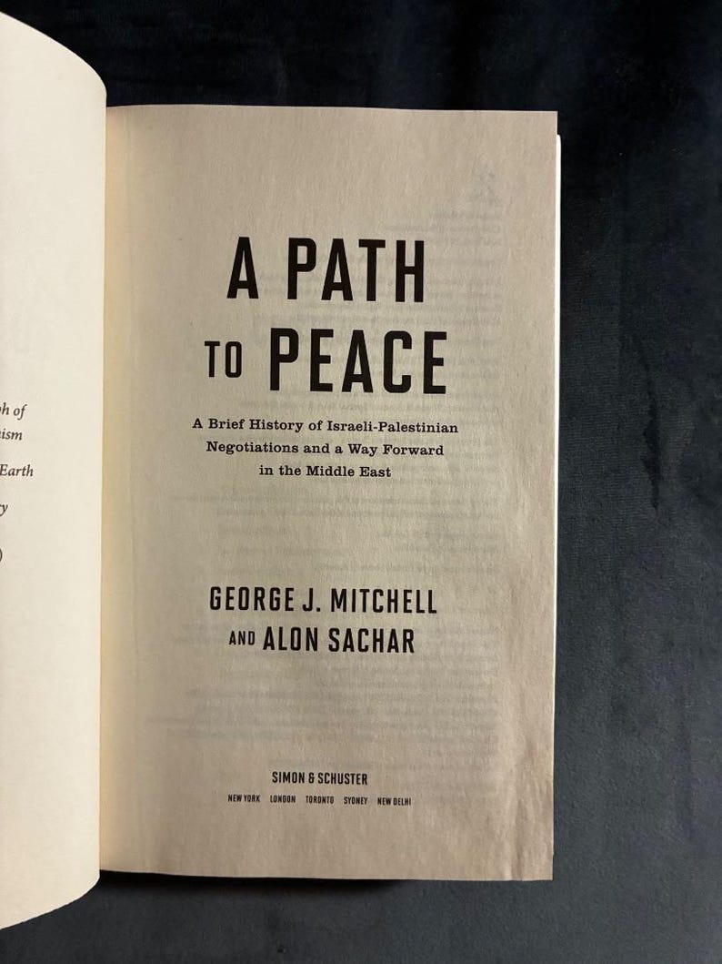 A Path to Peace by George J. Mitchell and Alon Sachar First Edition Second Printing Fine/Very Good Hardcover image 3