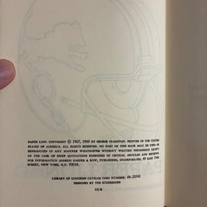 Paper Lion van George Plimpton, 1966, eerste editie, eerste druk, zeer goede/zeer goede staat, hardcover. afbeelding 4