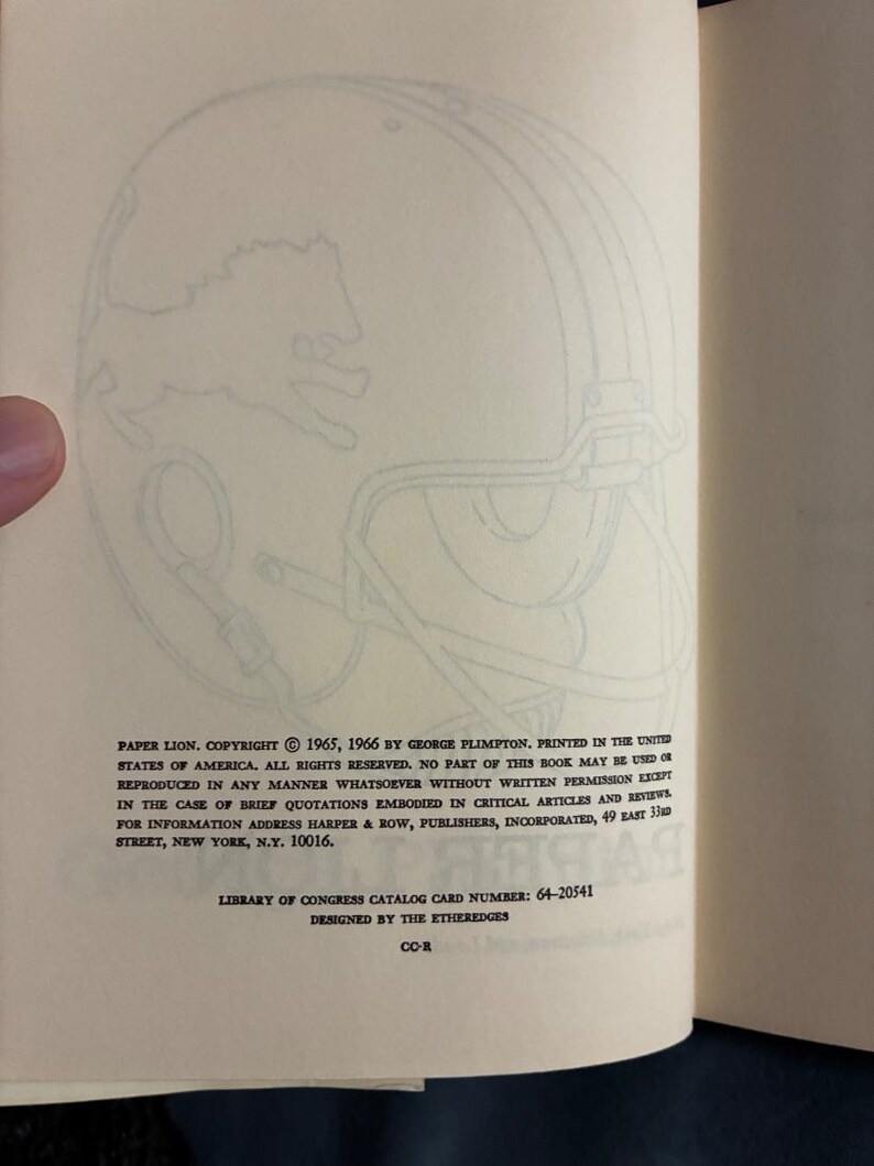 Paper Lion van George Plimpton, 1966, eerste editie, eerste druk, zeer goede/zeer goede staat, hardcover. afbeelding 4