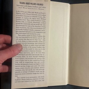 Talking About William Faulkner by Sally Wolff Signed 1996 First Edition first printing image 2