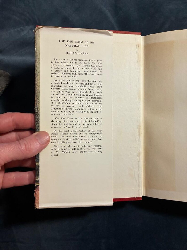 For the Term of His Natural Life by Marcus Clarke 1963 Hallcraft Publishing, Melbourne Edition Later Printing Very Good/Good Hardcover image 2