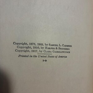The Adventures of Tom Sawyer by Mark Twain 1917 Harper & Brothers Edition Good Hardcover image 3