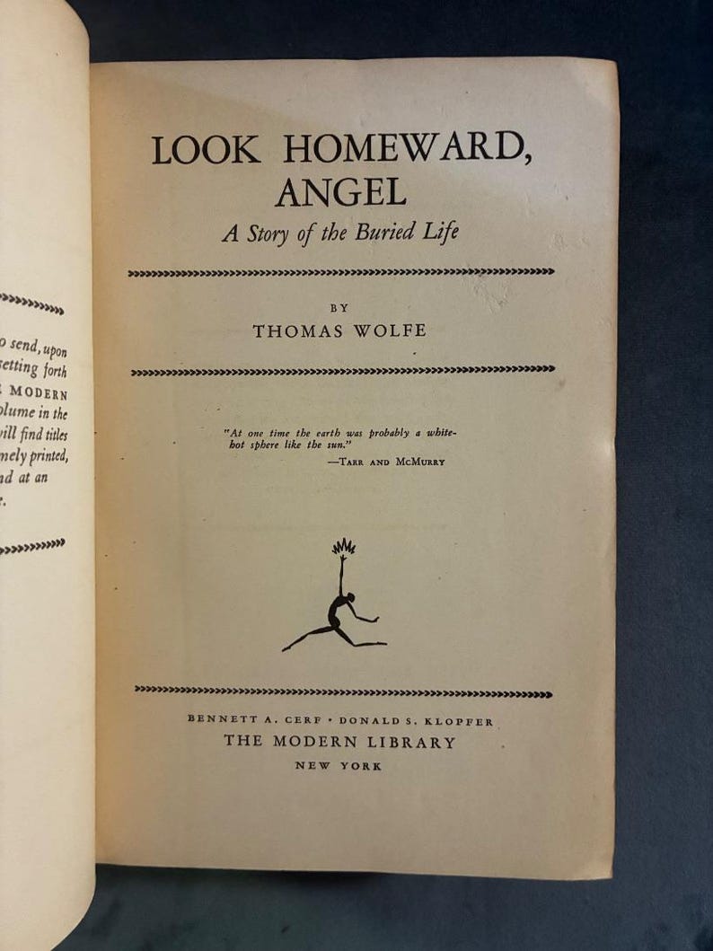 Look Homeward, Angel by Thomas Wolfe The Modern Library Edition Very Good Hardcover image 4