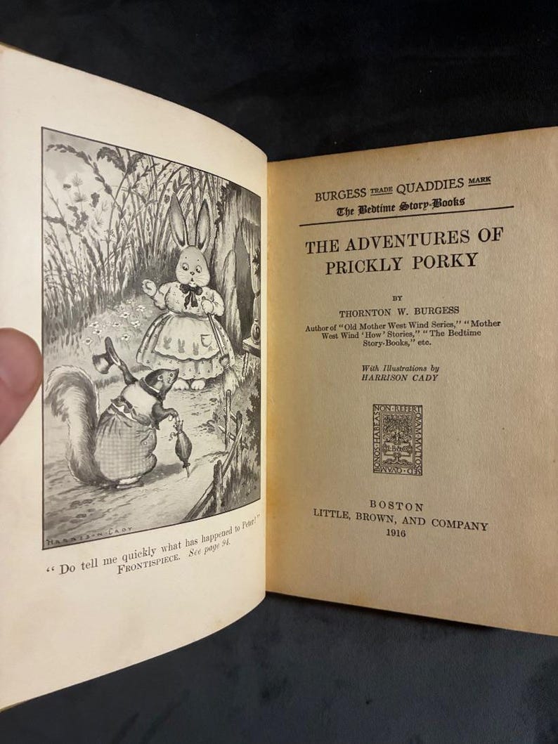 The Adventures of Prickly Porky by Thornton W. Burgess 1916 First Edition First Printing Good image 5