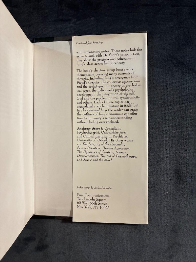 The Essential Jung by C. G. Jung; selected by Anthony Storr MJF Books edition Edition First Printing Fine/Near Fine Hardcover image 4