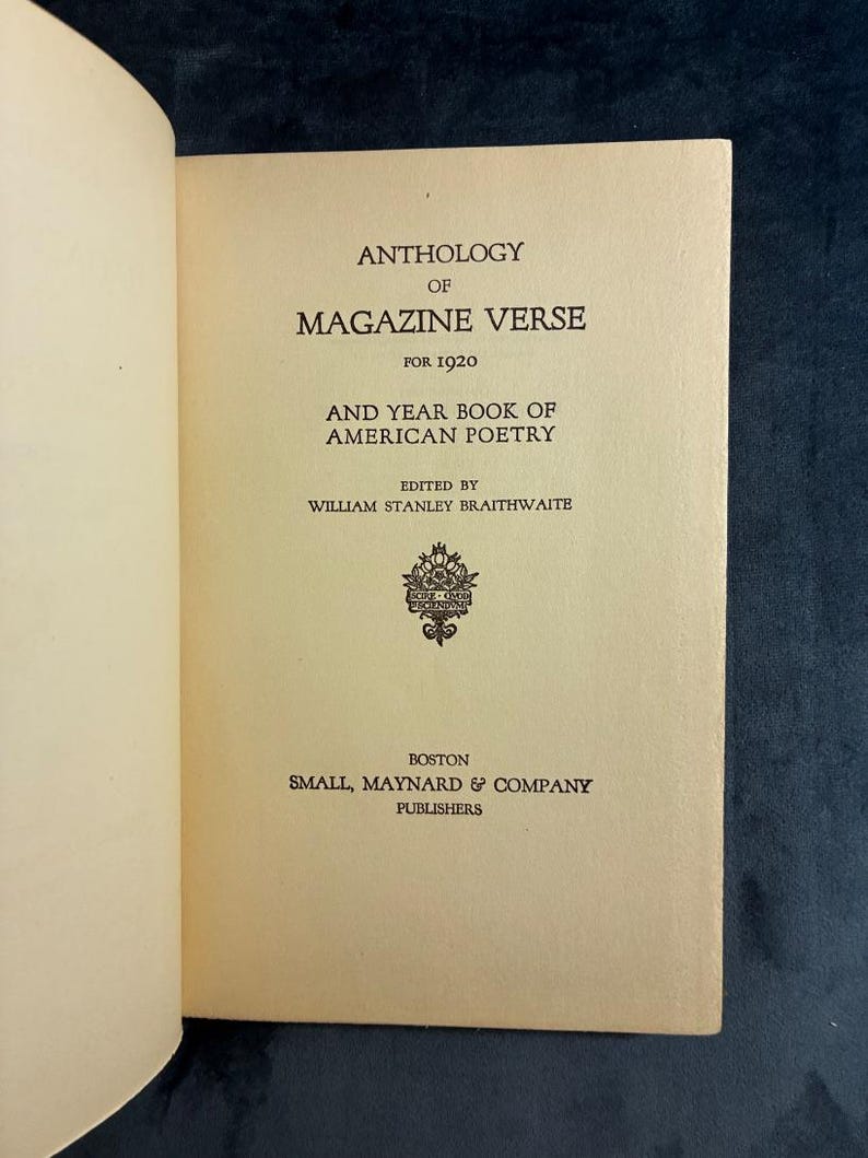 1920 Anthology of Magazine Verse by Braithwaite: First Edition Poetry Collection image 3