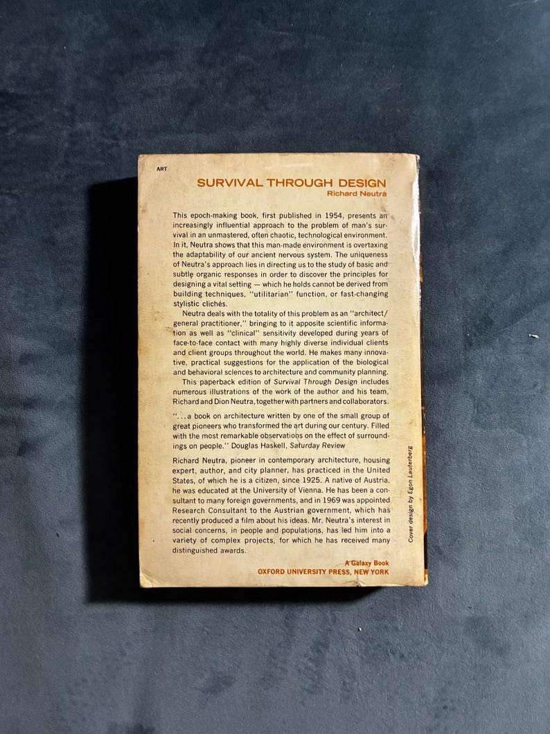 Survival Through Design by Richard Neutra Later Edition Good image 4