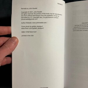 Remedy by John Roedel First Edition Near Fine Paperback image 4
