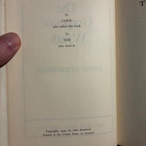 The Grapes of Wrath by John Steinbeck 1939 First Edition Very Good Hardcover image 8