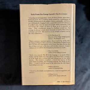 The Succession: A Novel of Elizabeth and James by George Garrett 1983 First Edition First Printing Near Fine/Very Good image 6