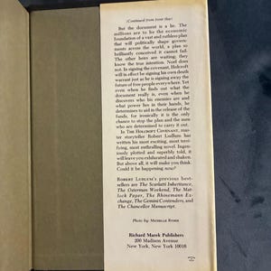 The Holcroft Covenant by Robert Ludlum 1978 First Edition First Printing Near Fine/Very Good Hardcover image 3