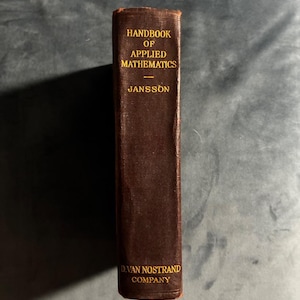 Handbook of Applied Mathematics by Martin E. Jansson First Edition Very Good Hardcover image 1
