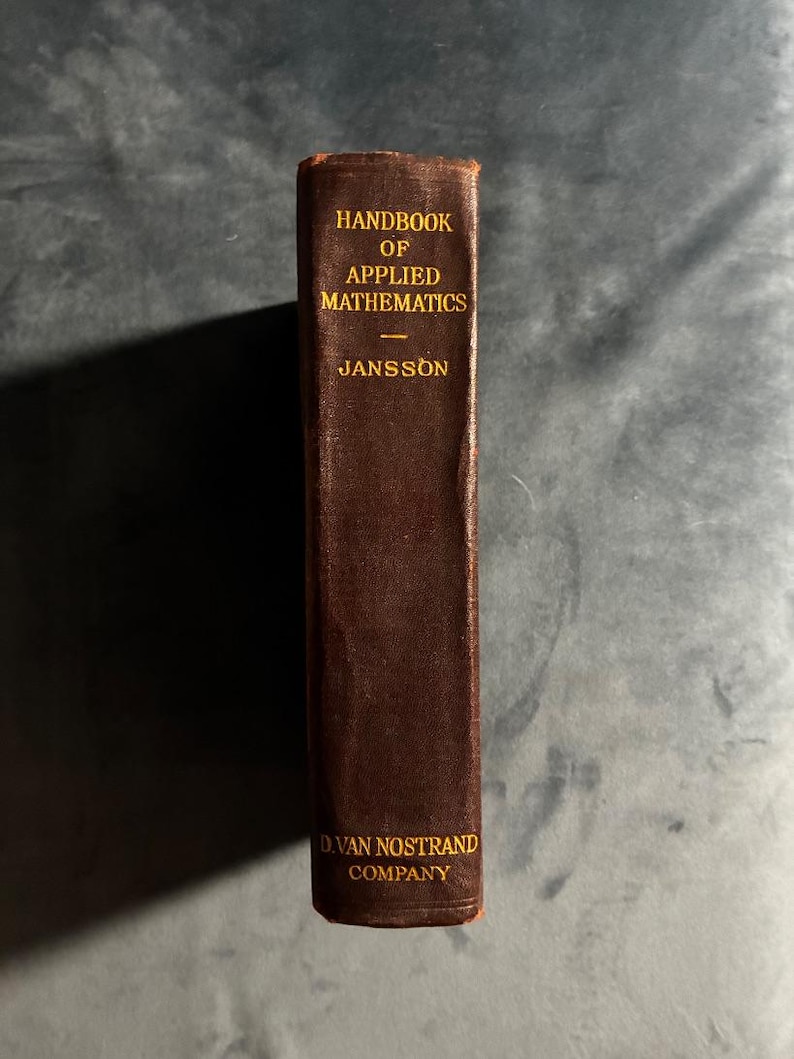 Handbook of Applied Mathematics by Martin E. Jansson First Edition Very Good Hardcover image 1