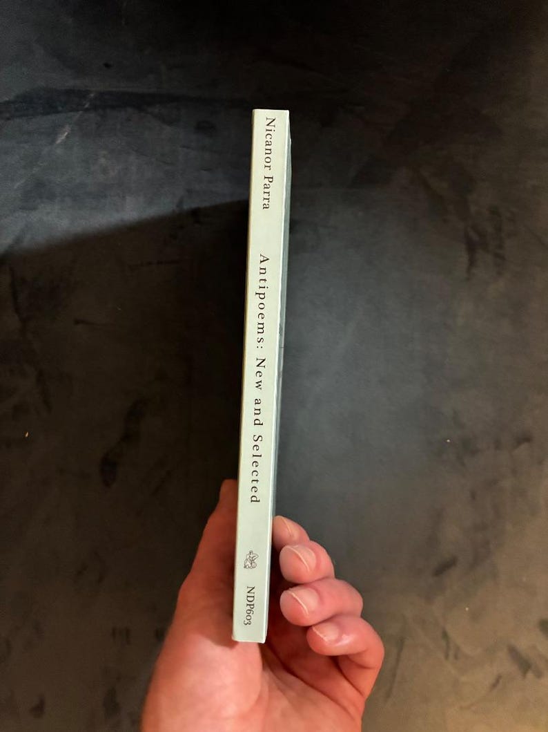 Antipoems: New and Selected by Nicanor Parra First Edition Later Printing Near Fine Paperback image 8