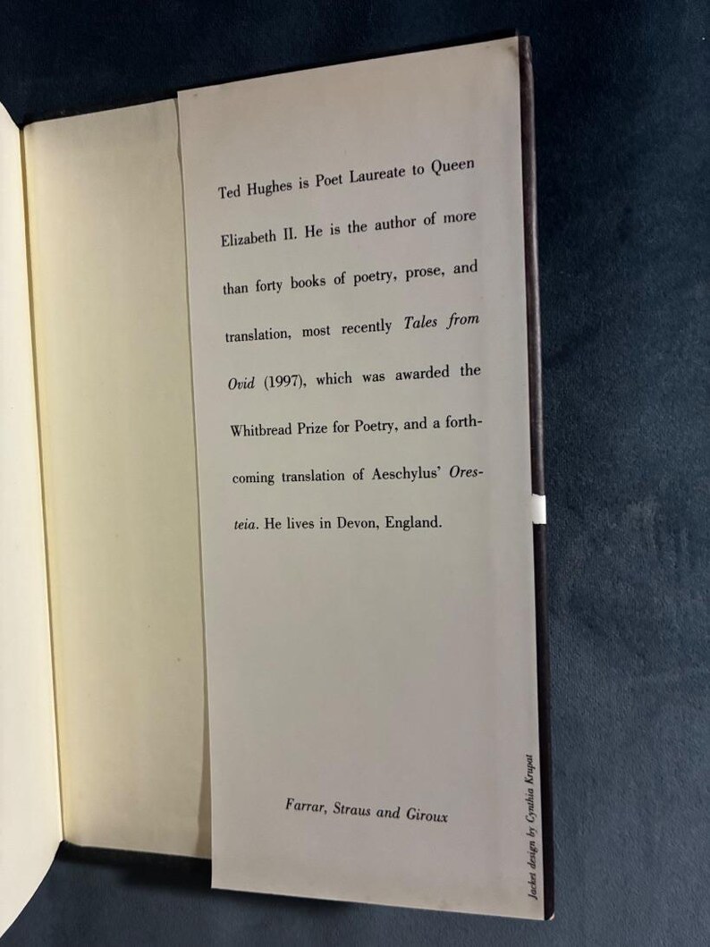 Birthday Letters by Ted Hughes First Edition First Printing Fine/Near Fine Hardcover image 5