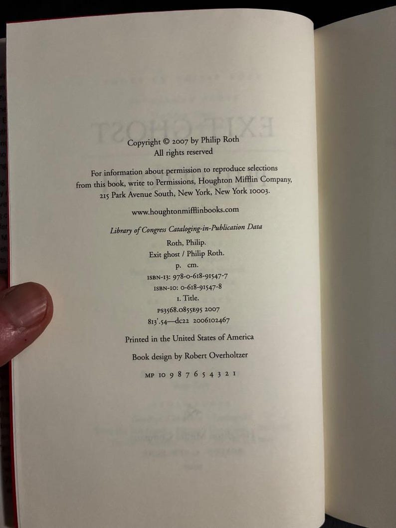 Exit Ghost by Philip Roth 2007 First Edition First Printing Fine/Near Fine image 4
