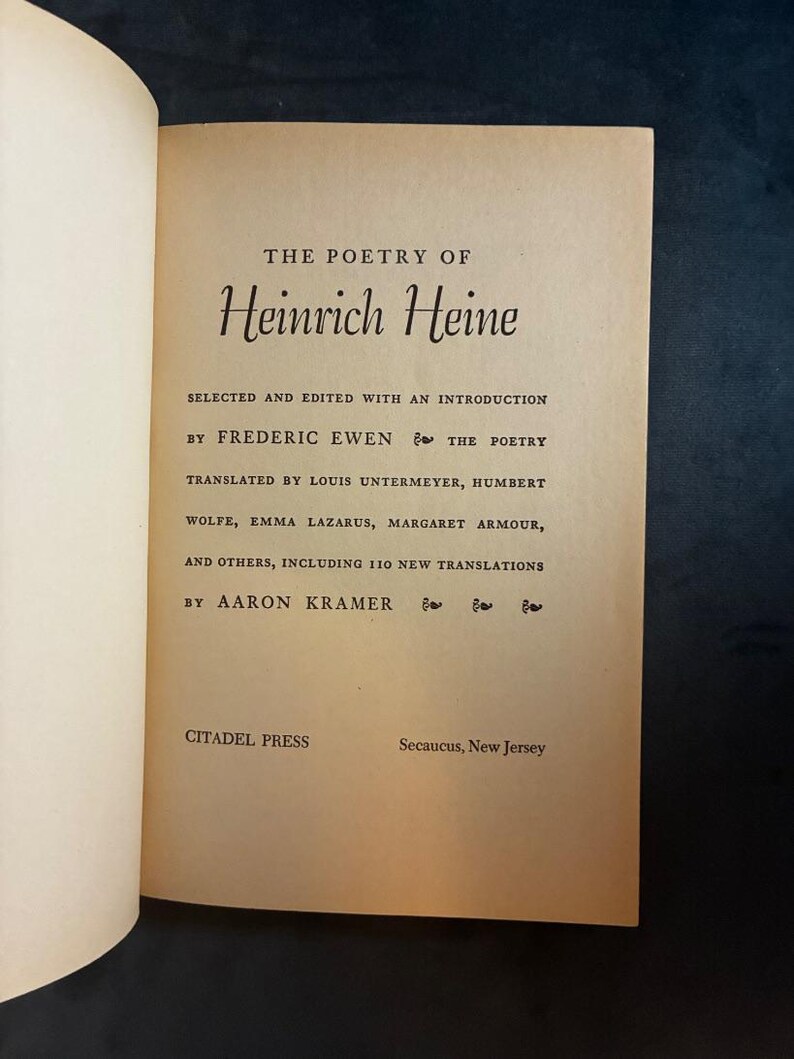Poésie de Heinrich Heine (sélectionnée et éditée par Frederic Ewen) Très bon état, broché image 3