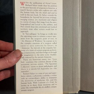Confessions of a Knife by Richard Selzer 1979 First Edition First Printing Near Fine/Very Good image 3
