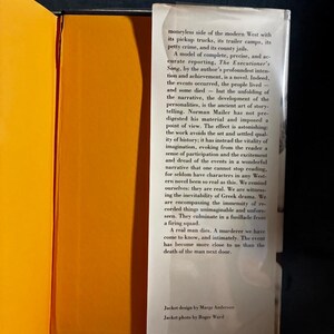 Le Chant du bourreau de Norman Mailer, première édition, premier tirage, état proche du neuf/très bon+, couverture rigide image 8