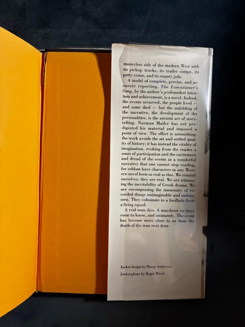 Le Chant du bourreau de Norman Mailer, première édition, premier tirage, état proche du neuf/très bon+, couverture rigide image 8