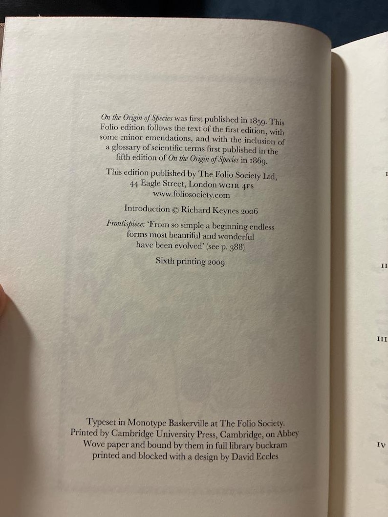 Sobre el origen de las especies, de Charles Darwin. Folio Society, edición de 2006. Tapa dura, en muy buen estado. imagen 2