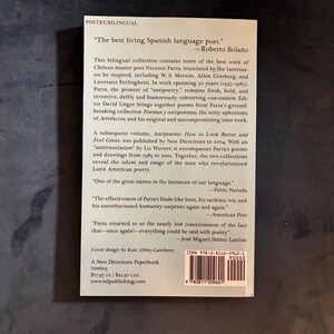 Antipoems: New and Selected by Nicanor Parra First Edition Later Printing Near Fine Paperback image 2