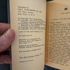 Abraham Lincoln von Carl Sandburg Dell, 1959, Präriejahre und Kriegsjahre Bild 10