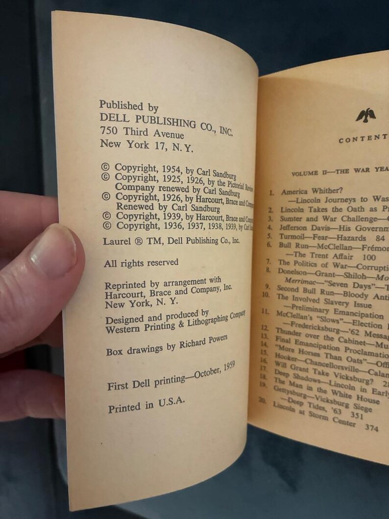 Abraham Lincoln von Carl Sandburg Dell, 1959, Präriejahre und Kriegsjahre Bild 10