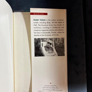 Scar Lover by Harry Crews 1992 First Edition First Printing Near Fine/Near Fine Hardcover image 6