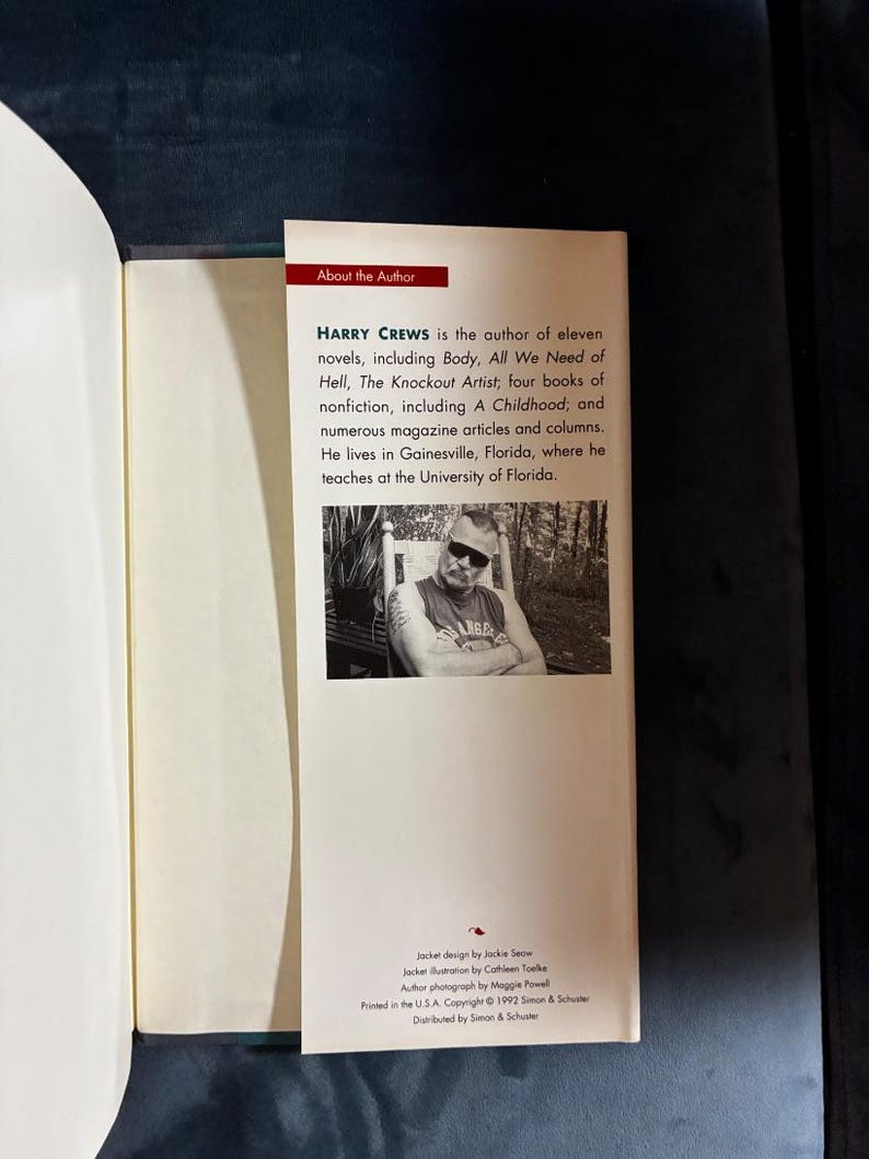 Scar Lover by Harry Crews 1992 First Edition First Printing Near Fine/Near Fine Hardcover image 6