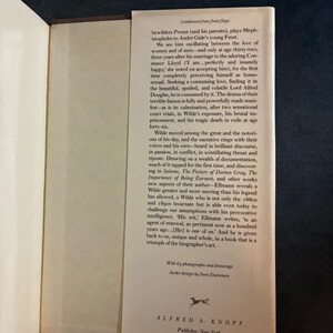 Oscar Wilde de Richard Ellmann. Primera edición, primera impresión. Tapa dura. En excelente estado. imagen 7