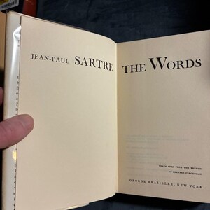 The Words by Jean-Paul Sartre First Edition First Printing Very Good/Good Hardcover image 4