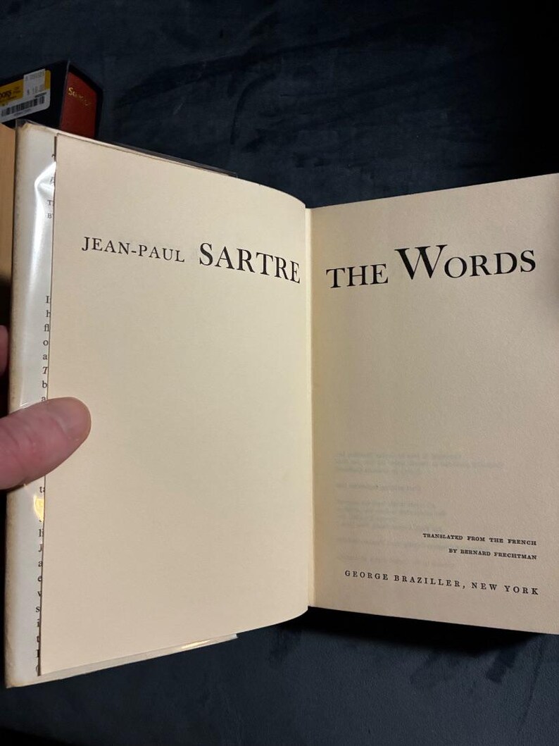 The Words by Jean-Paul Sartre First Edition First Printing Very Good/Good Hardcover image 4