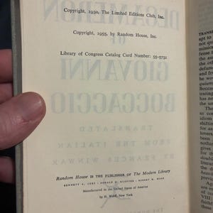 The Decameron of Giovanni Boccaccio by Giovanni Boccaccio (translated by Frances Winwar) 1955 The Modern Library (Random House), New York image 6