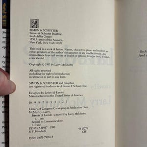 Streets of Laredo by Larry McMurtry 1993 First Edition First Printing Fine/Near Fine Hardcover image 3