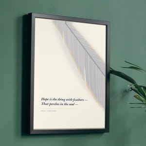 Hope Is the Thing With Feathers - Emily Dickinson Poster, Literary Wall Art image 4