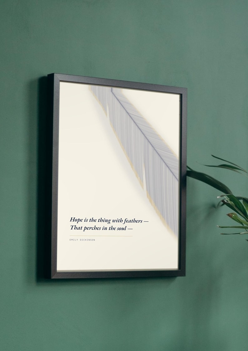Hope Is the Thing With Feathers - Emily Dickinson Poster, Literary Wall Art image 4