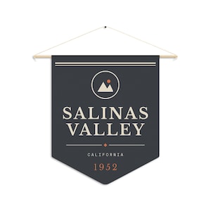 Salinas Valley Decorative Pennant Flag — Vintage California 1952 Wall Banner image 2