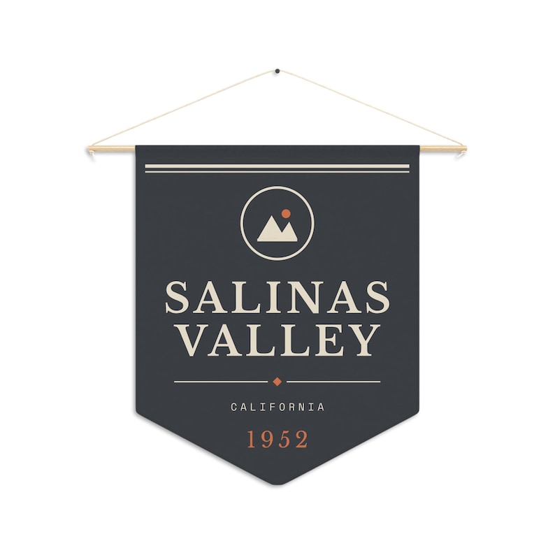 Salinas Valley Decorative Pennant Flag — Vintage California 1952 Wall Banner image 2