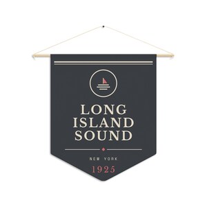 Long Island Sound Pennant, Gatsby Literary Print, Coastal Wall Art image 2