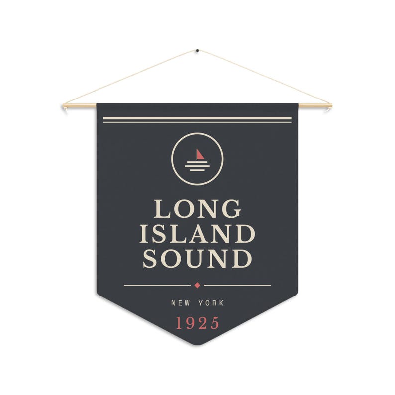 Long Island Sound Pennant, Gatsby Literary Print, Coastal Wall Art image 2
