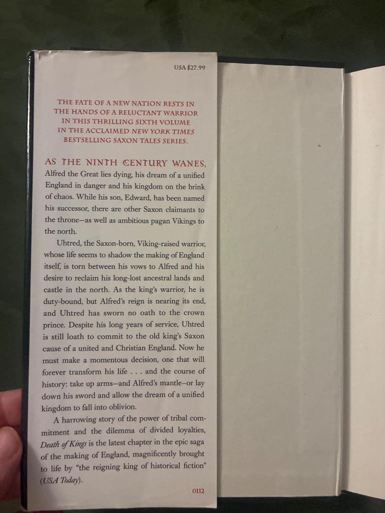 Muerte de reyes de Bernard Cornwell. Primera edición, primera impresión. Tapa dura. Muy buen estado/casi perfecto. imagen 3